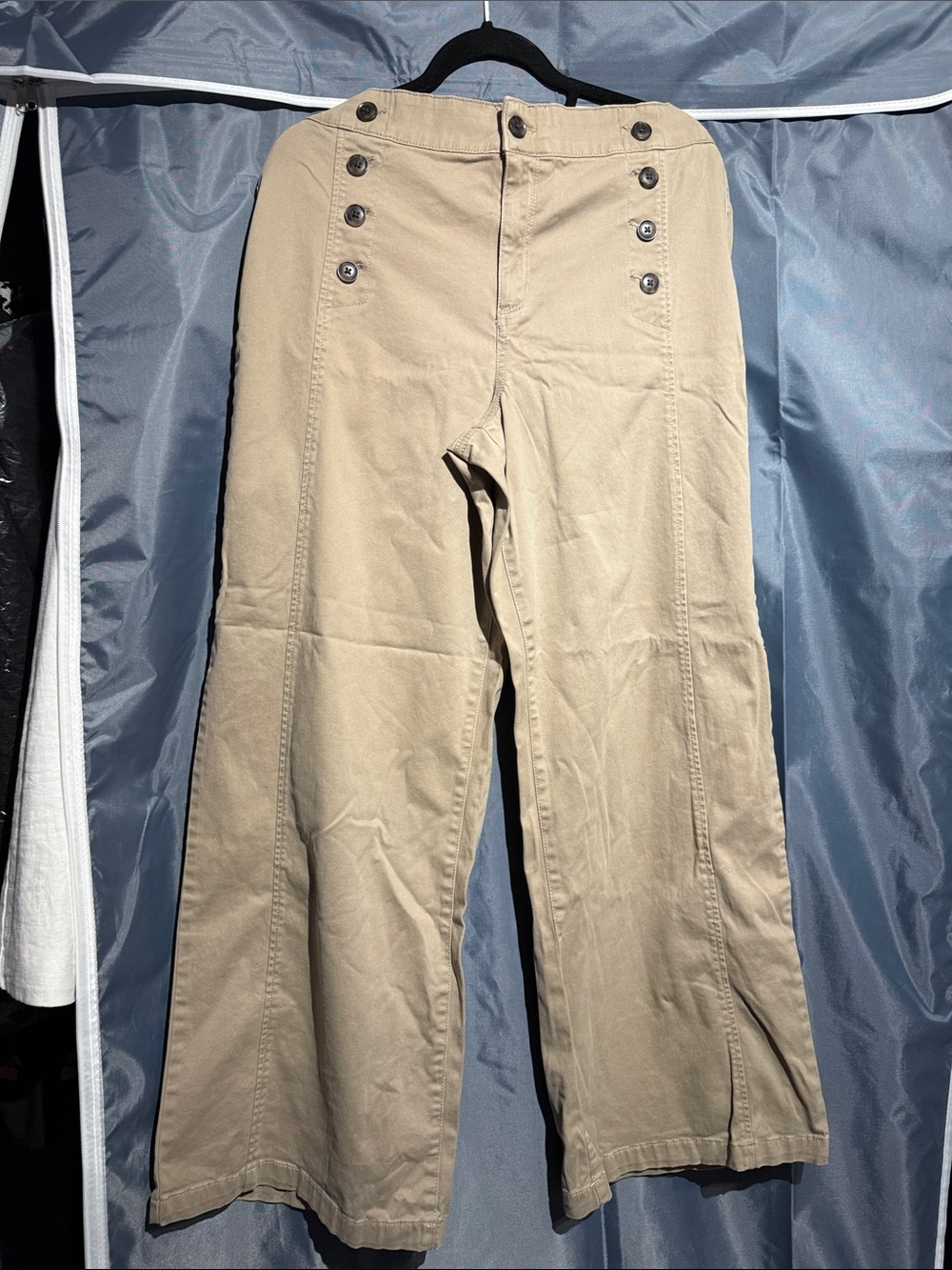 St. John's Bay Khaki Wide-Leg Button Front Pants